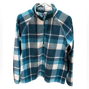 Eddie Bauer Plaid 1/4 Zip Fleece Pullover